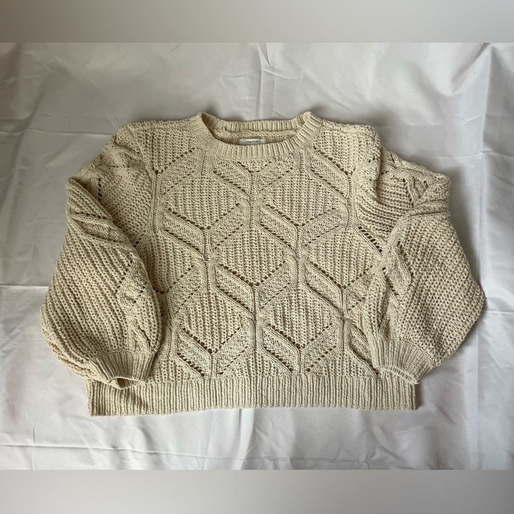 Maurices Knit Crop Sweater with Puff Sleeves